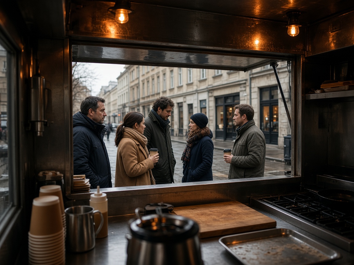 Service from a food truck window